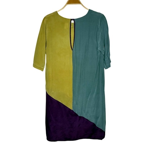 Seen Worn‎ Kept Dress Color Block Silk Shift US 8 UK 12 EU 40 Minimalist - Picture 2 of 9